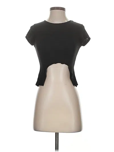 Pre-owned Silence And Noise Short Sleeve Top Black Keyhole Neckline Tops