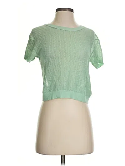Pre-owned Silence And Noise Short Sleeve Top Green Crew Neck Tops