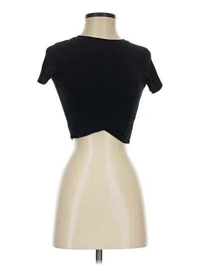 Pre-owned Silence And Noise Short Sleeve Turtleneck In Black