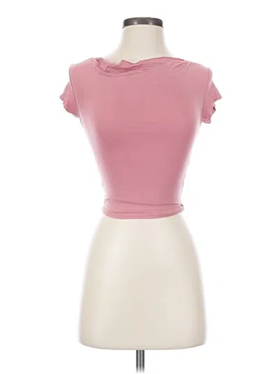 Pre-owned Silence And Noise Short Sleeve Turtleneck In Pink