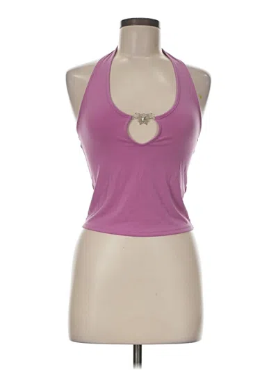 Pre-owned Silence And Noise Sleeveless Top Purple Halter Neckline Tops