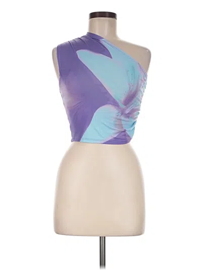 Pre-owned Silence And Noise Sleeveless Top Purple One Shoulder Neckline Tops