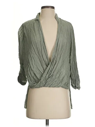 Pre-owned Silence And Noise Tank Top Green Plunge Neckline Tops