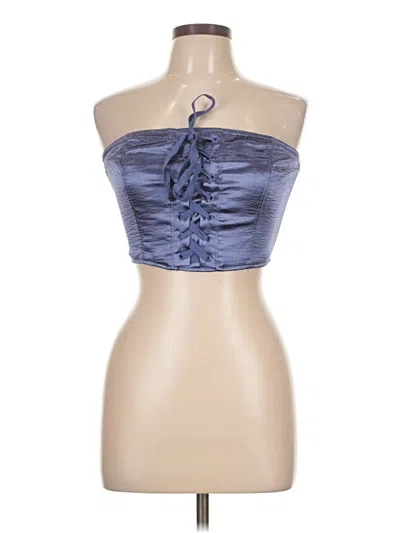 Pre-owned Silence And Noise Tube Top Blue Strapless Neckline Tops