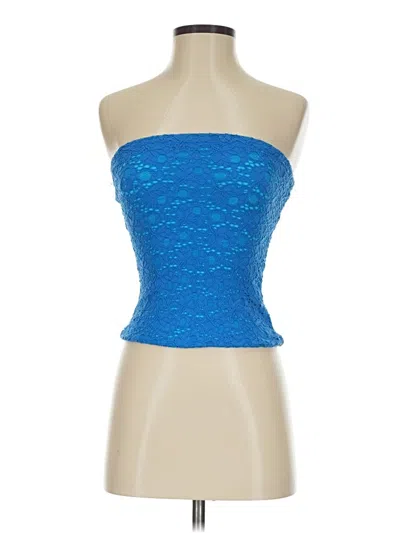 Pre-owned Silence And Noise Tube Top Blue Strapless Neckline Tops