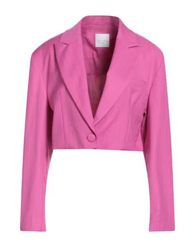 Silence Limited Woman Blazer Fuchsia Size M Pes, Rayon, Elastane In Pink