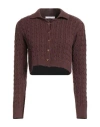 Silence Limited Woman Cardigan Brown Size L Viscose, Polyester, Polyamide