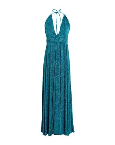 Silence Limited Woman Maxi Dress Deep Teal Size M Polyester, Elastane In Green