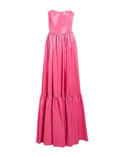 Silence Limited Woman Maxi Dress Fuchsia Size Xs Polyester In Pink
