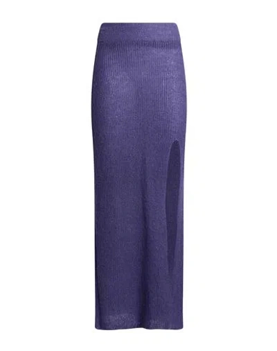 Silence Limited Woman Maxi Skirt Purple Size M Acrylic, Polyamide, Mohair Wool