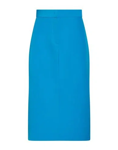 Silence Limited Woman Midi Skirt Azure Size M Polyester, Elastane In Blue