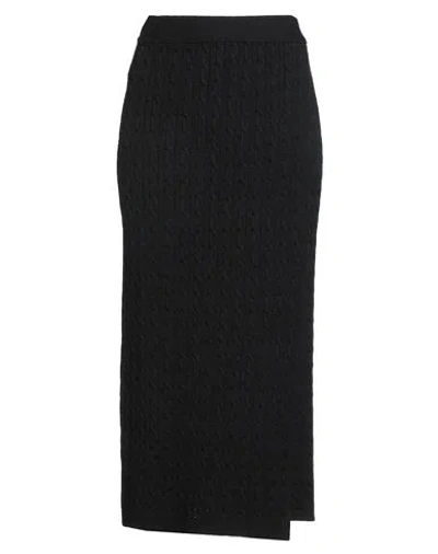 Silence Limited Woman Midi Skirt Black Size L Viscose, Polyester, Polyamide