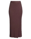 Silence Limited Woman Midi Skirt Chocolate Brown Size L Viscose, Polyester, Polyamide