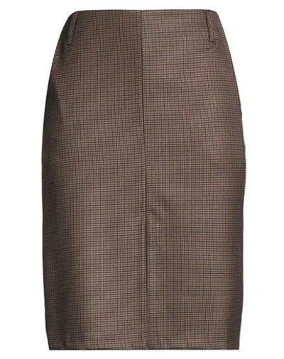 Silence Limited Woman Midi Skirt Khaki Size Xs Pes, Viscose, Elastane In Multi