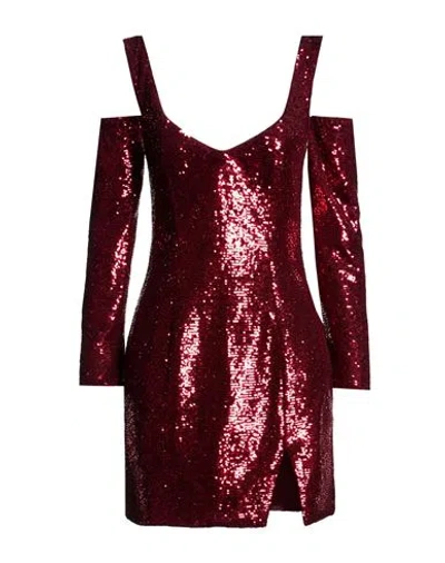 Silence Limited Woman Mini Dress Burgundy Size S Pes