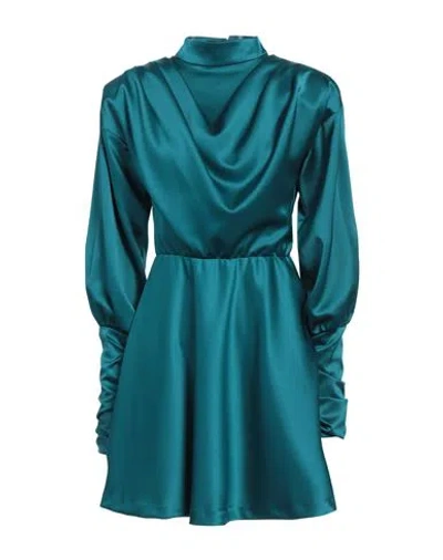 Silence Limited Woman Mini Dress Deep Teal Size L Pes - Polyethersulfone, Elastane In Green