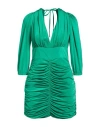 Silence Limited Woman Mini Dress Green Size L Polyester, Elastane In Green
