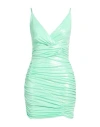 Silence Limited Woman Mini Dress Light Green Size M Polyester, Elastane In Green