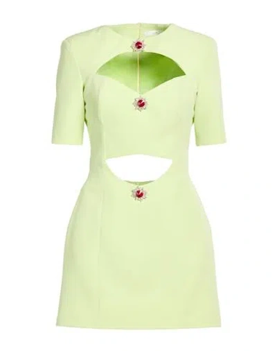 Silence Limited Woman Mini Dress Lime Green Size M Pes, Elastane