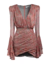 Silence Limited Woman Mini Dress Rust Size Xl Pes, Metal In Red