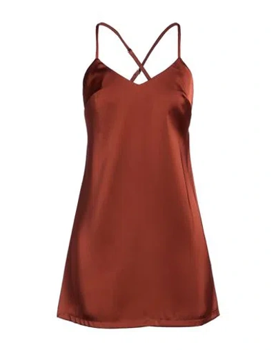 Silence Limited Woman Mini Dress Tan Size L Pes In Brown