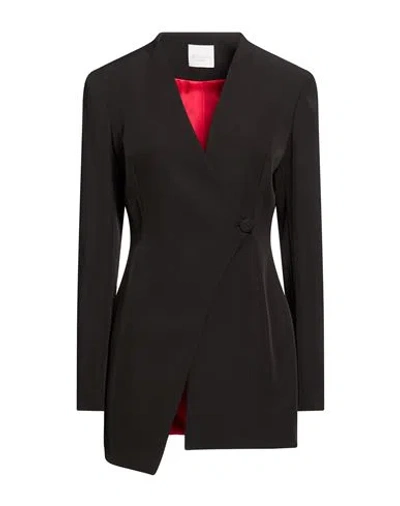 Silence Limited Woman Overcoat & Trench Coat Black Size L Pes, Elastane In Brown