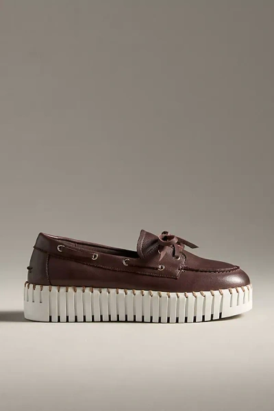 Silent D Brodies Platform Boat Shoes In Brown