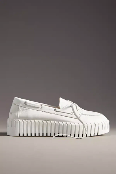 Silent D Brodies Platform Boat Shoes In White