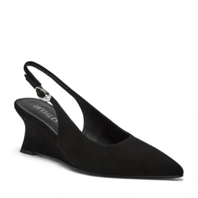 Silent D Celein Sling Back Wedge In Black