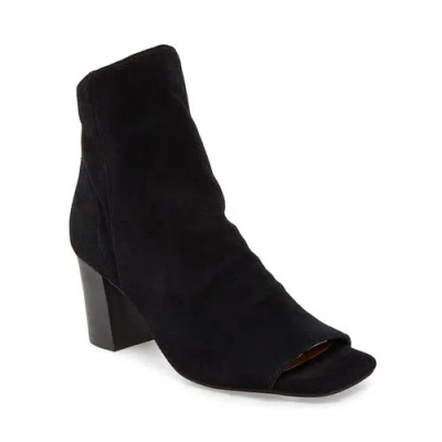 Silent D Cilba Open Toe Bootie In Black Suede