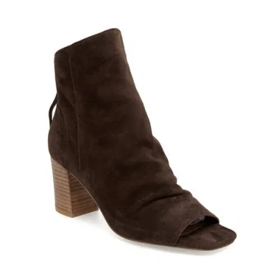 Silent D Cilba Open Toe Bootie In Choc Suede