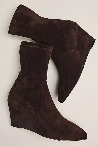 Silent D Cozama Wedge Boots In Brown