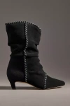 Silent D Elle Stitched Scrunch Boots In Black