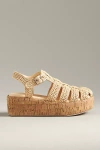 Silent D Fisherman Cork-bottom Platform Flats In Beige