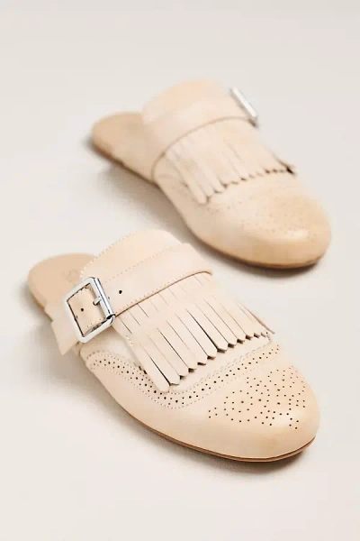 Silent D Fringe Mule Flats In Neutral