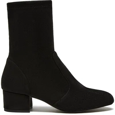 Silent D Goldie Bootie In Black Stretch Microsuede