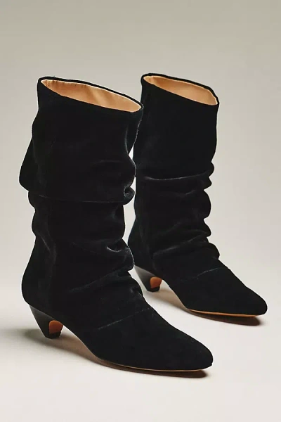 Silent D Heidi Scrunch Boots In Black