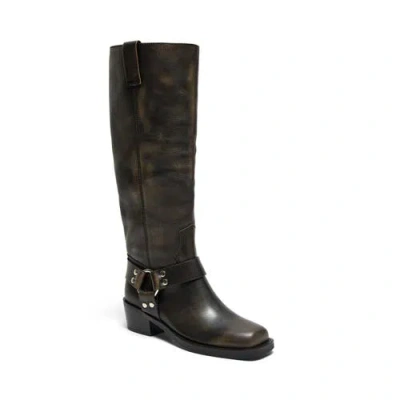 Silent D Hervee Boot In Smokey Black Leather