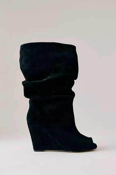 Silent D Kiki Peep-toe Tall Boots In Black
