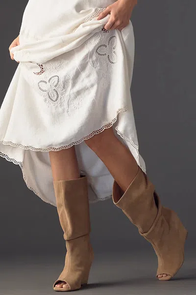 Silent D Kiki Peep-toe Tall Boots In Brown