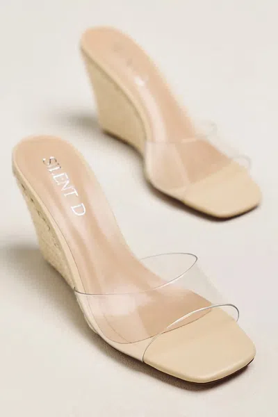 Silent D Kym Raffia Wedge Heels In Transparent