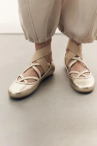 Silent D Mable Strappy Ballet Flats In Beige