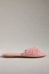 Silent D Raffia Flat Sandals In Pink