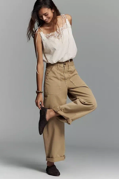 Silent D Ronit Raffia Flats In Brown