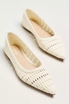 Silent D Selma Woven Leather Pointed Flats In White