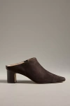 Silent D Sharpies Suede Pointed-toe Block-heel Mules In Brown