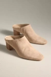Silent D Sharpies Suede Pointed-toe Block-heel Mules In Sand