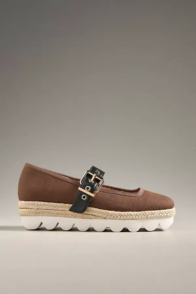 Silent D Sporty Mary Jane Flats In Brown