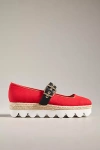 Silent D Sporty Mary Jane Flats In Red