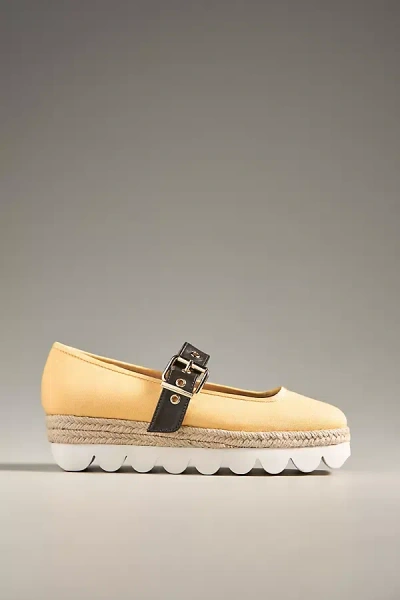 Silent D Sporty Mary Jane Flats In Yellow